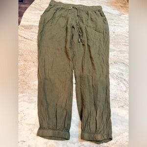 FIGS Olive Green Jogger Pants Women’s Medium Elastic Waist Lounge Casual
